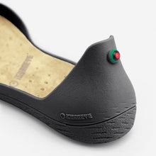Load image into Gallery viewer, Freshoes Charcoal Grey with the Vegan insoles Beige close up view
