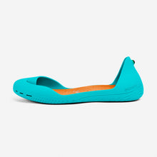 Load image into Gallery viewer, Freshoes Lagoon with the Suede leather insoles Amber Orange side view
