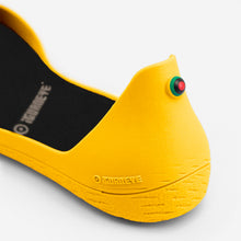 Load image into Gallery viewer, Freshoes Yellow Sun with the Waterproof insoles Black close up view
