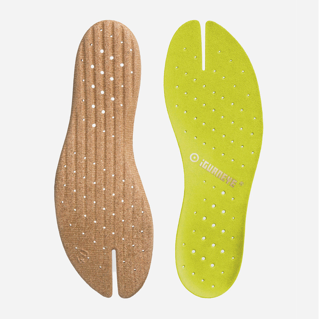 Freshoes Suede leather insoles Yellow Green