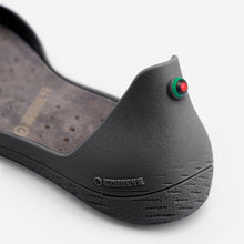 Load image into Gallery viewer, Freshoes Charcoal Grey with the Suede leather insoles Ash Grey close up view
