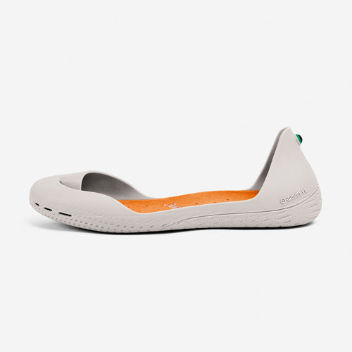 Freshoes Light Grey with the Suede leather insoles Amber Orange side view