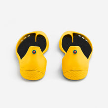 Load image into Gallery viewer, Freshoes Yellow Sun with the Waterproof insoles Black rear view

