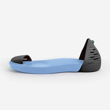 Load image into Gallery viewer, Jungle Light Black with Blue soles side view

